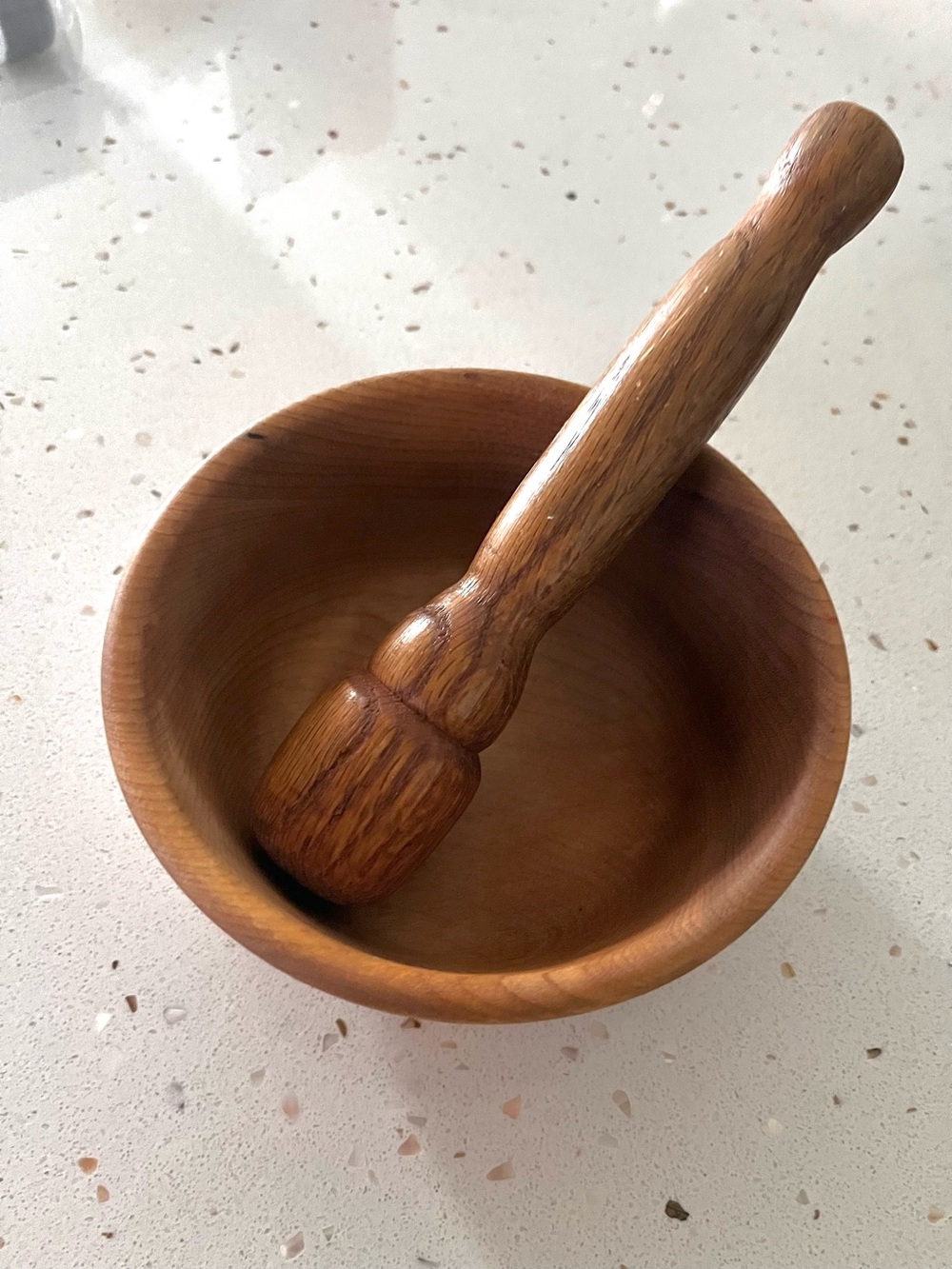 Wooden Mortar and Pestle Set in Warm Brown - Classic Kitchen Tool-Spices